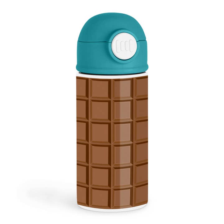 3dRose - Wholesale Water Bottle - 3dRose, Fun Milk Chocolate Bar Squares Design for chocoholics and chocolate lovers, Kids Water Bottle