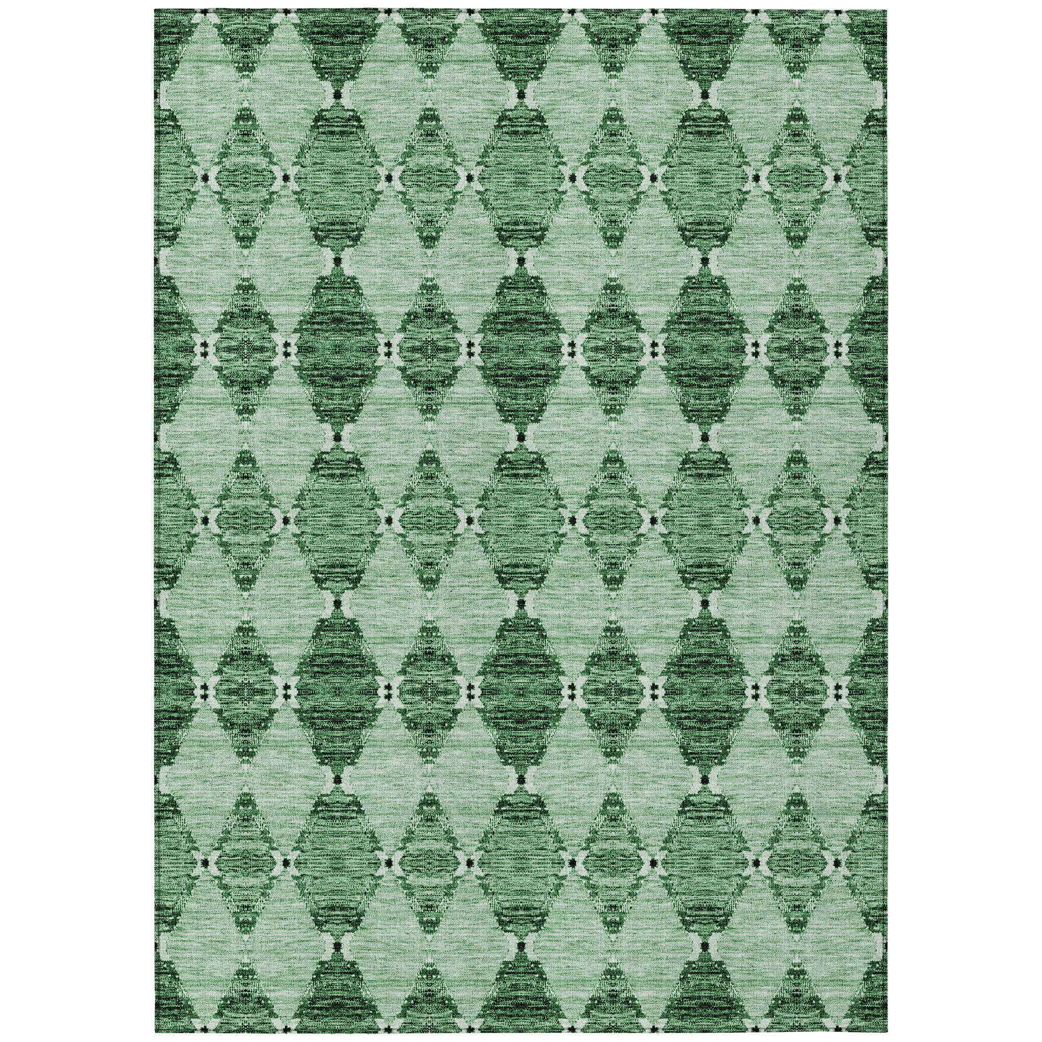 HomeRoots - Wholesale Area Rug - 5' X 8' Emerald And Green Moroccan Indoor Outdoor Area Rug1