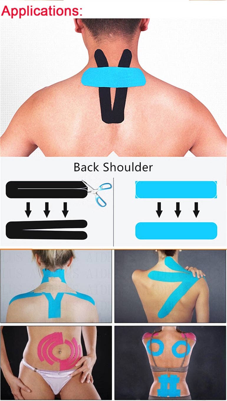 VIGOR - Wholesale Fitness Equipment - Exercise Care Health Pain Relief Kinesiology Tape(UnCut - 1 Pack) - MOQ 10 Pcs4