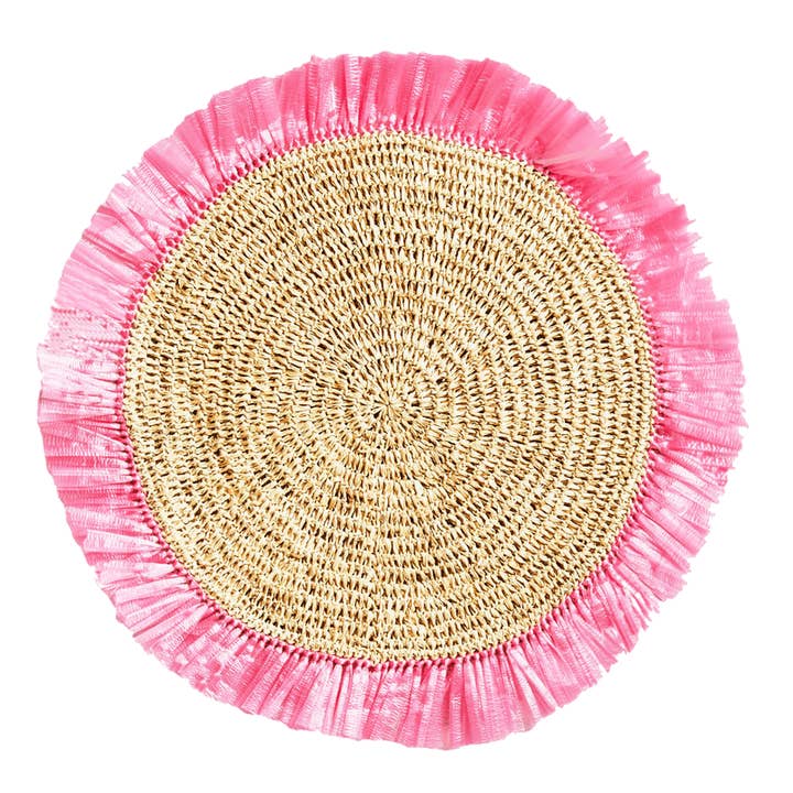 Placemats Tecidos em Rattan - Rosa por atacado de Von Gern Home