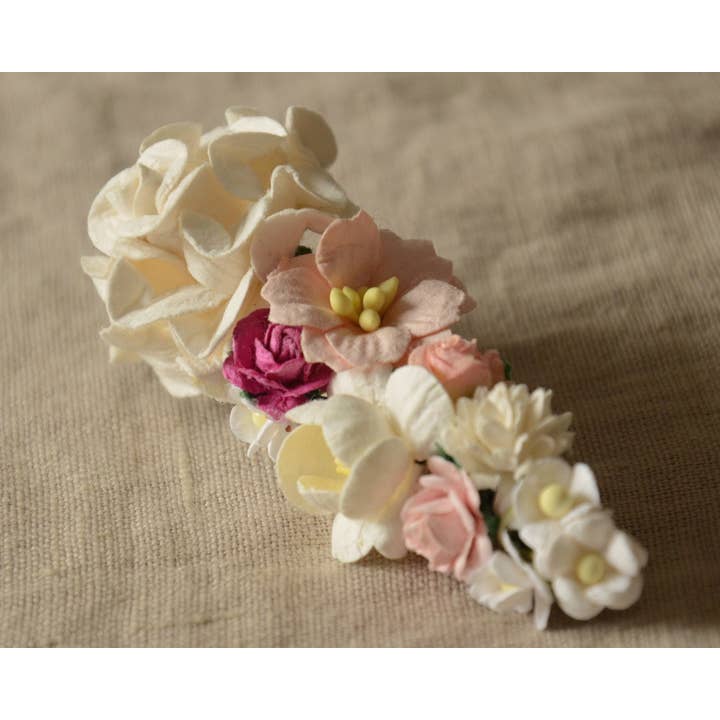 Matrinna - Wholesale Hair Pin - White Flower Hair Pin With Metal Alligator Clip, Millinery Hair Bun Decoration Piece, Blossom Head Accessory for Hairstyle, Pigtail Holder2