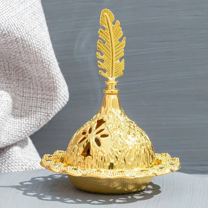 Magnifique Hearts - Wholesale Incense Holder - Middle East Golden Incense Burner - Exotic Home Decor3