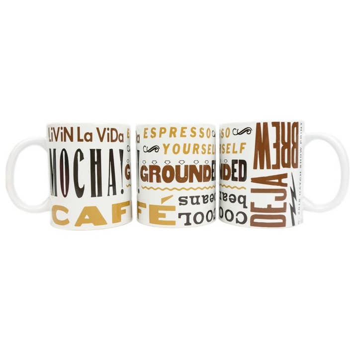 Hatch Coffee Puns Mugg för wholesale av Hatch Show Print