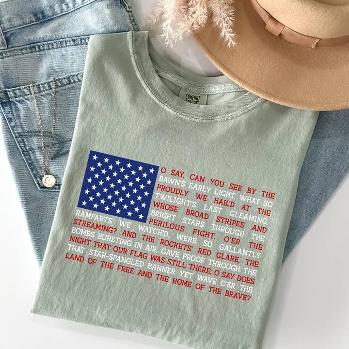 American Flag, Anthem, Patriotic, 4th of July Tshirt for wholesale by Refinery Number One LLC