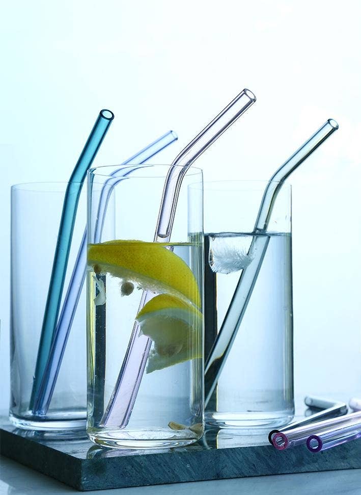 Sostraw & SmartThings - Vendita all'ingrosso Cannuccia - Cannucce in vetro piegate - 180 x 8 mm - 8 colori disponibili3