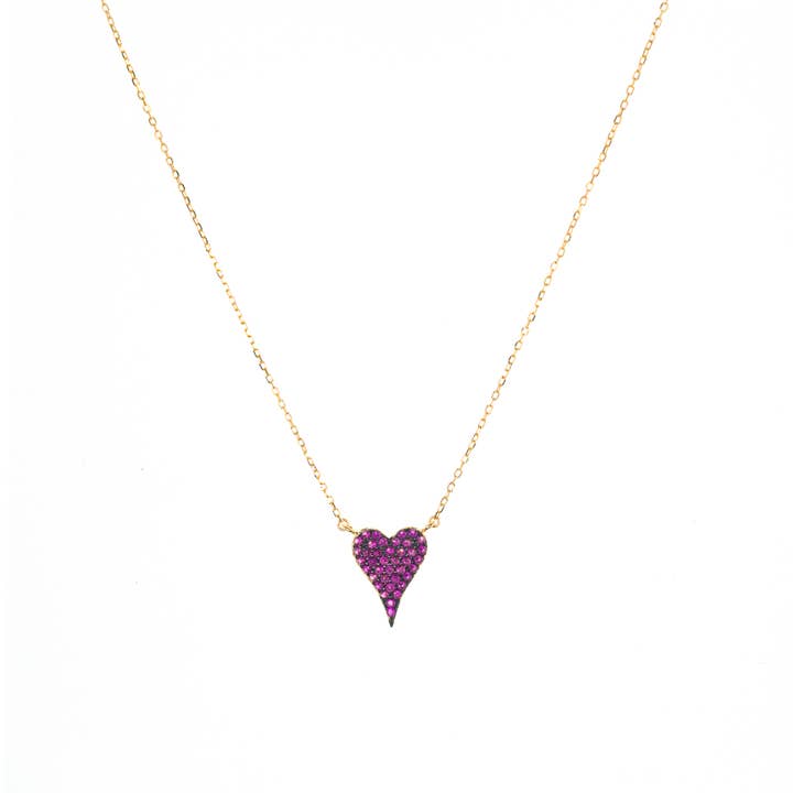 Marlyn Schiff - Wholesale Pendant/Charm Necklace - sterling pave heart necklace