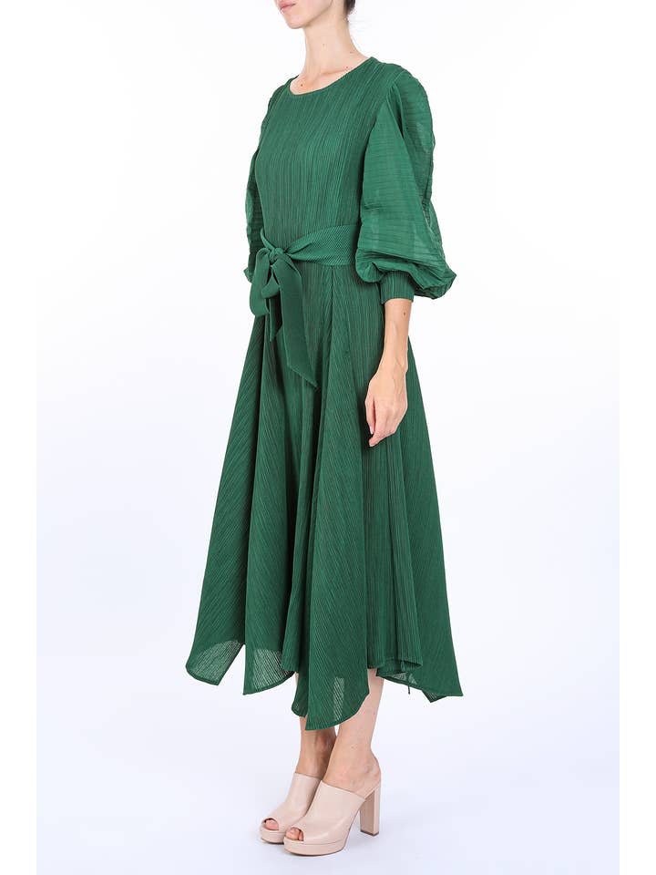 Beulah Style - Wholesale Dress - Women's - Bowtie Waist Pleats Maxi Dress
OC3780