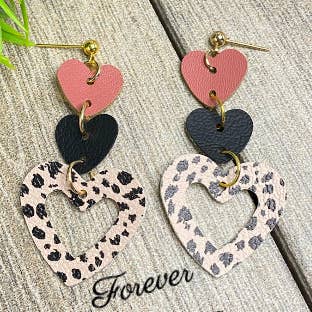 Heart Earrings | Mauve Heart | Valentine's Day Heart Earring for wholesale by Forever Bellissima