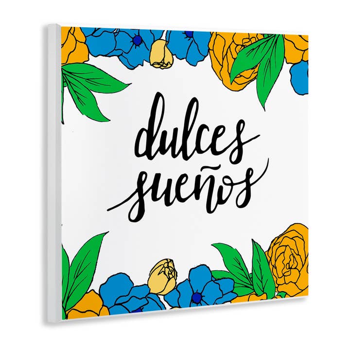 Stupell Industries - Wholesale Wall Decor - Kids & Baby - Dulces Sueños Flores Tropicales Wall Plaque Art2