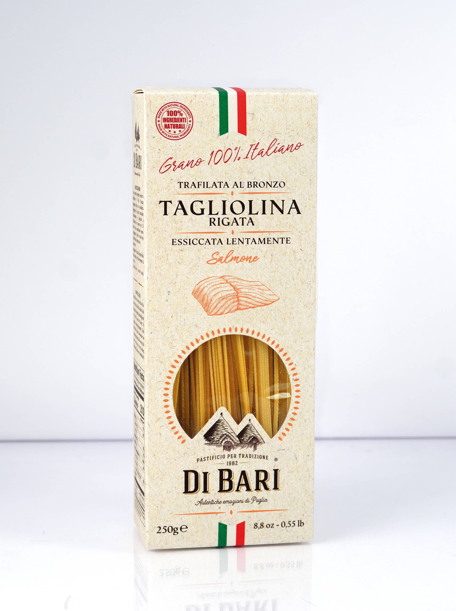 Gourmandise - Vendita all'ingrosso Pasta - Pasta Tagliolina rigata con salmone Di Bari 250 gr.1