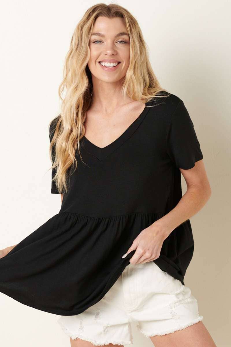 mittoshop - Wholesale Tunic - Women's - BT8128-BAMBOO V-NECK BABYDOLL TOP21