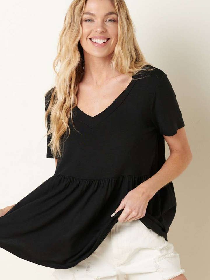 mittoshop - Wholesale Tunic - Women's - BT8128-BAMBOO V-NECK BABYDOLL TOP21