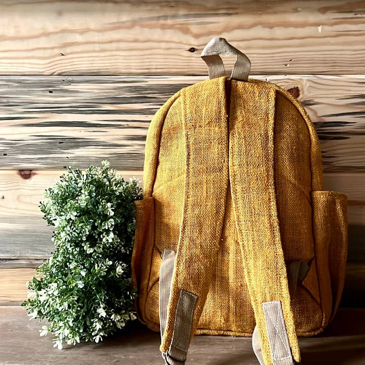 PuzzleStack - Venta al por mayor Mochila - Mujer - Mochila Amarilla Kumari de Cáñamo Puro
