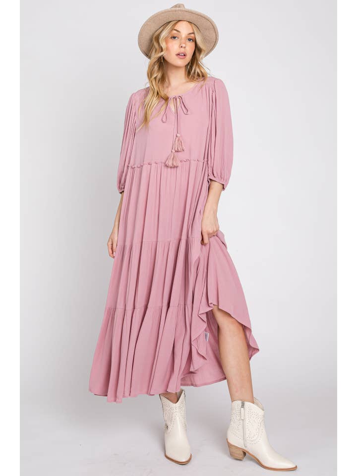 ELLEBORN – wholesale Klänning - Dam – Puff Sleeve Midi Klänning 3107D2