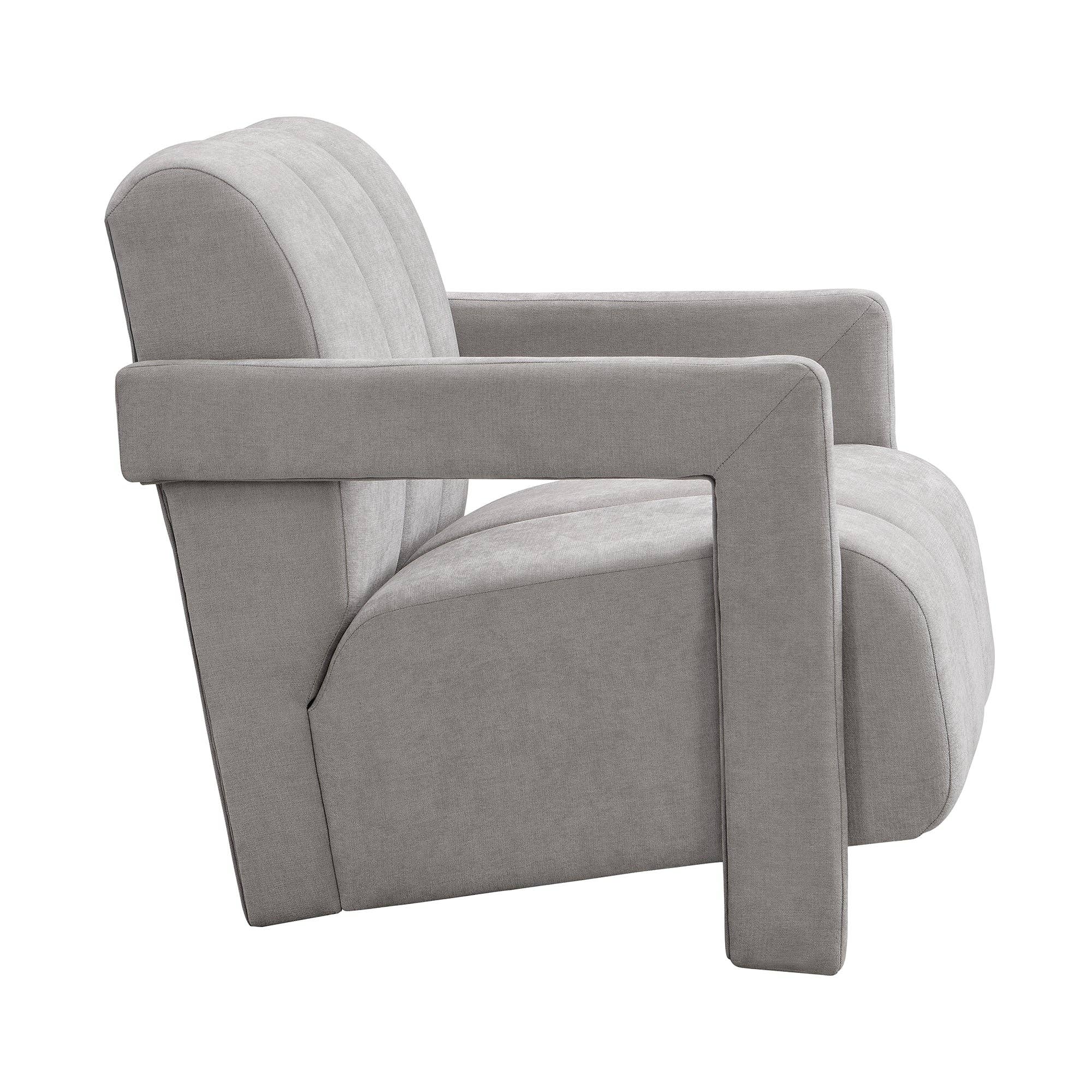 39F Inc. - Vente Chaises - Fauteuil de loisirs moderne gris de 26,3" avec accoudoirs en L12