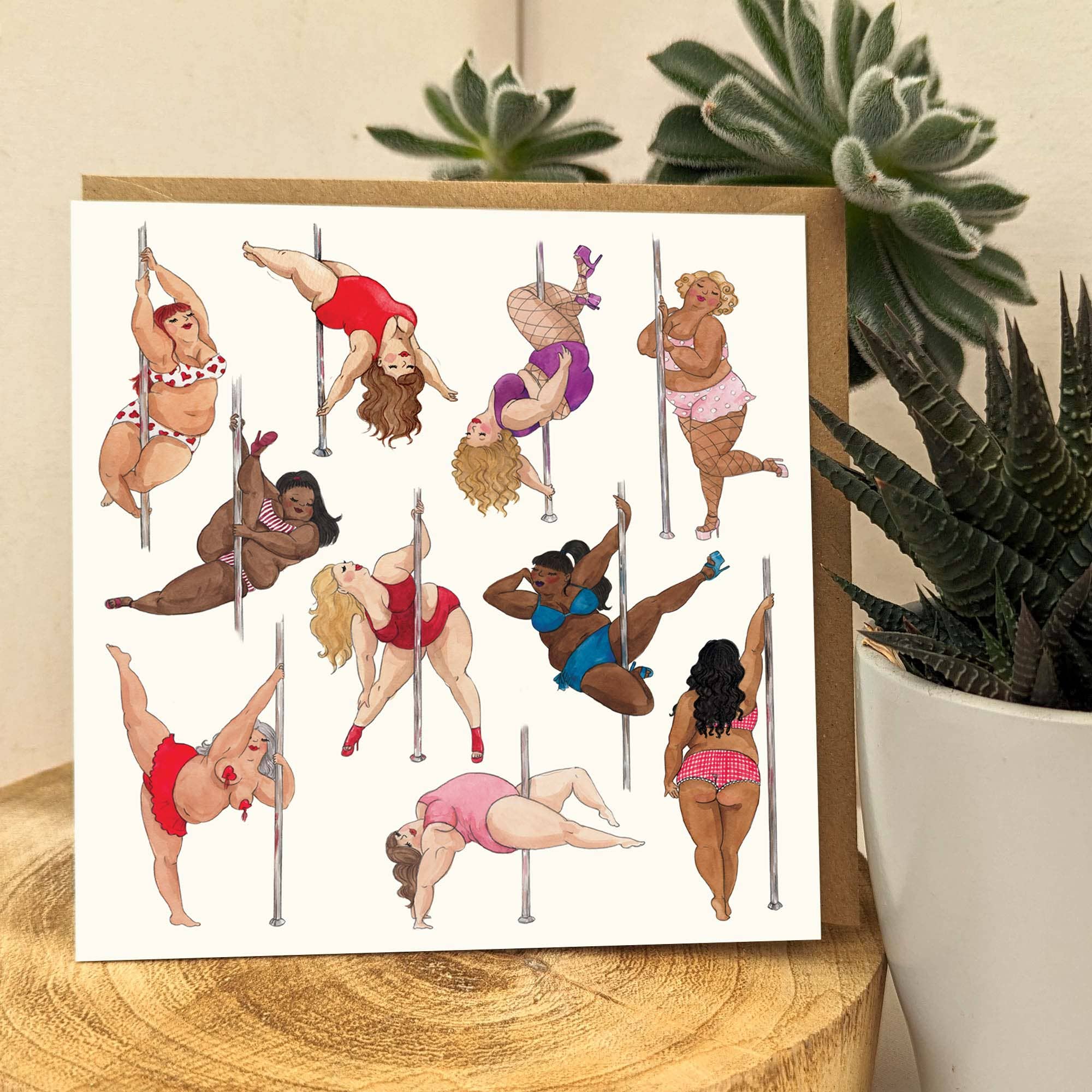 Hes Designs - Wholesale Birthday Card - Pole dancing ladies greeting card, Sexy birthday card, 0