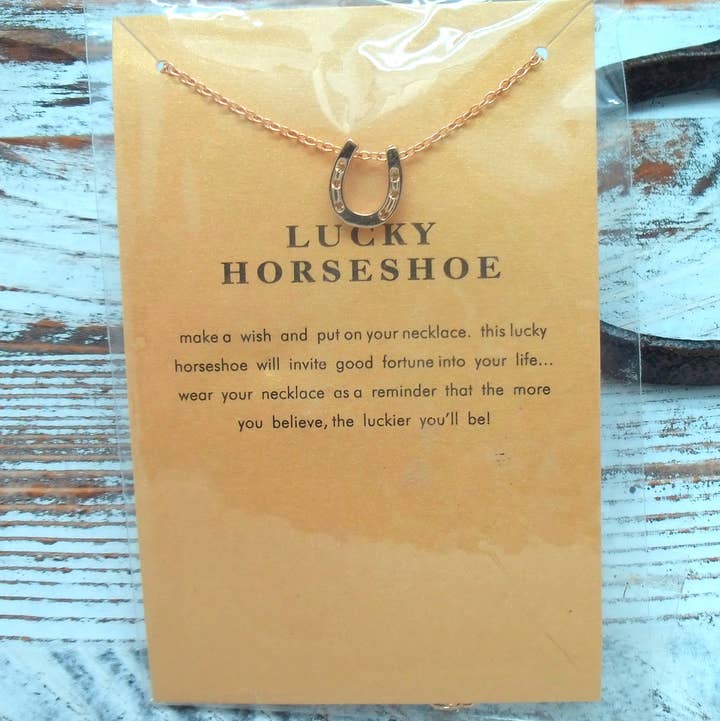 Lucky Horseshoe Necklace (set of 12). Limited Quantities! for wholesale by The Lucky Horse Company