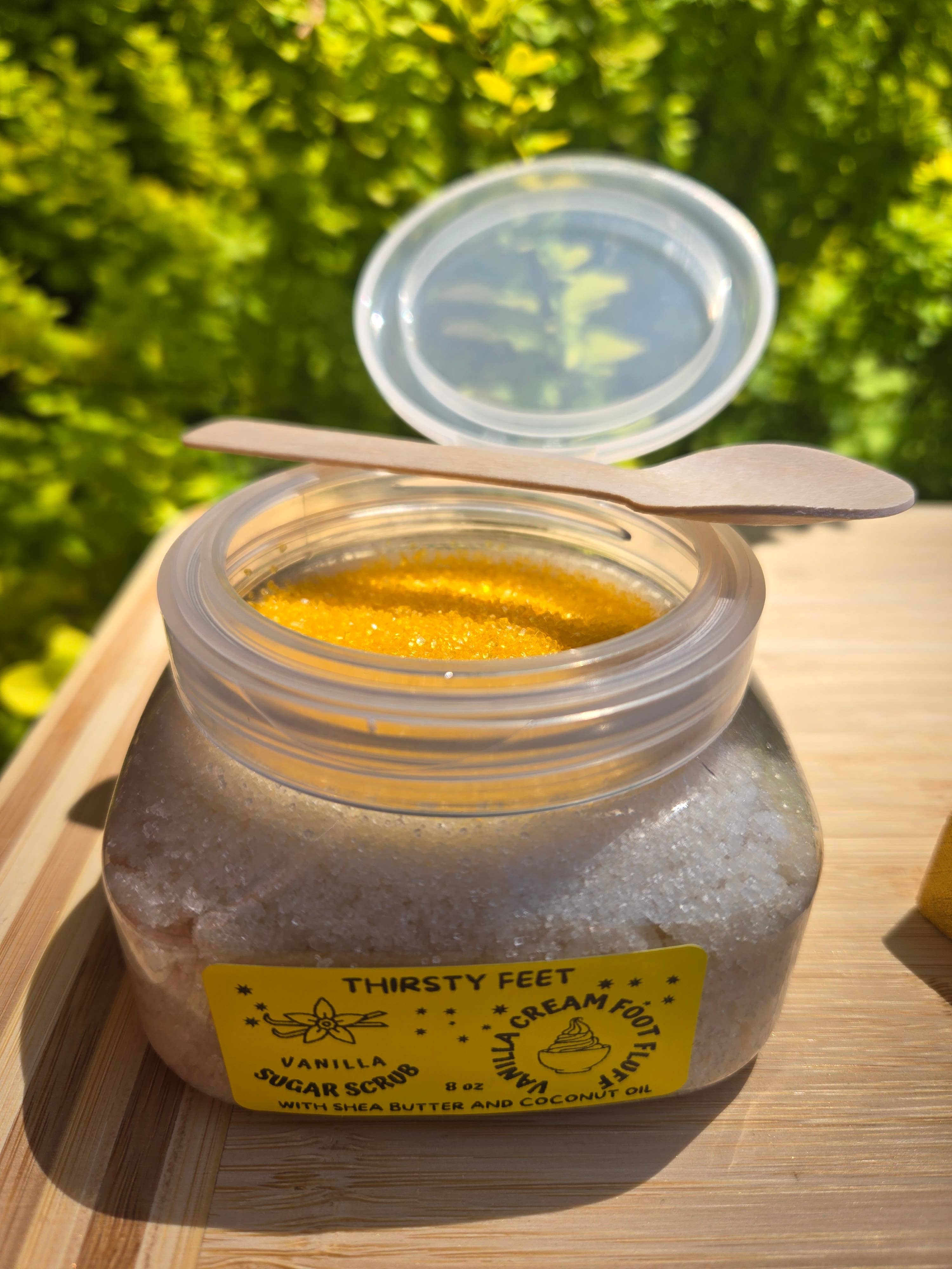 THIRSTY FEET®️ - Wholesale Foot Scrub/Polish - Vanilla Cream Foot Fluff Sugar Scrub 8 oz Jar9