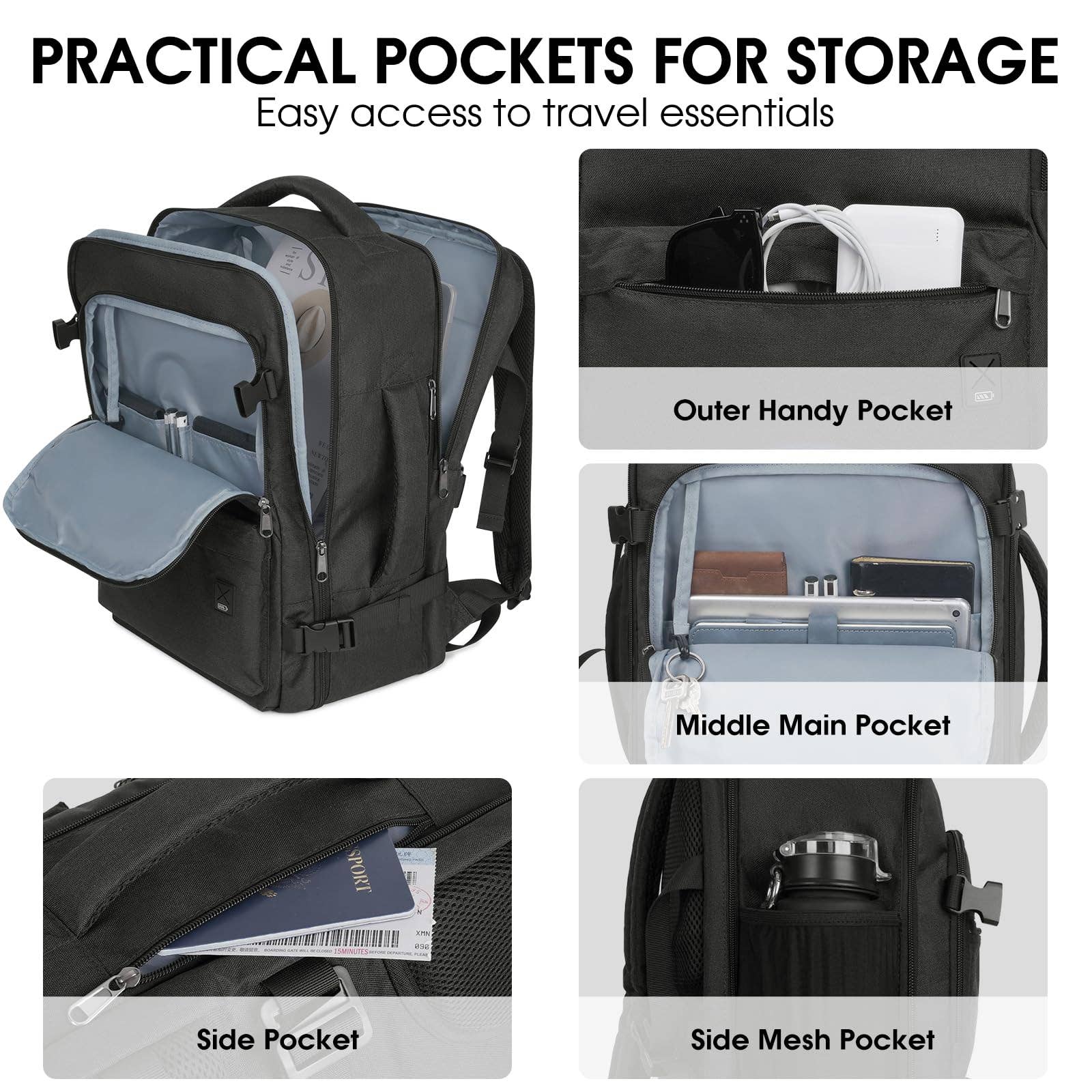 wandf - Wholesale Backpack - Unisex - Laptop Backpack 17 Inch with Wet Pocket For Spirit Airlines5