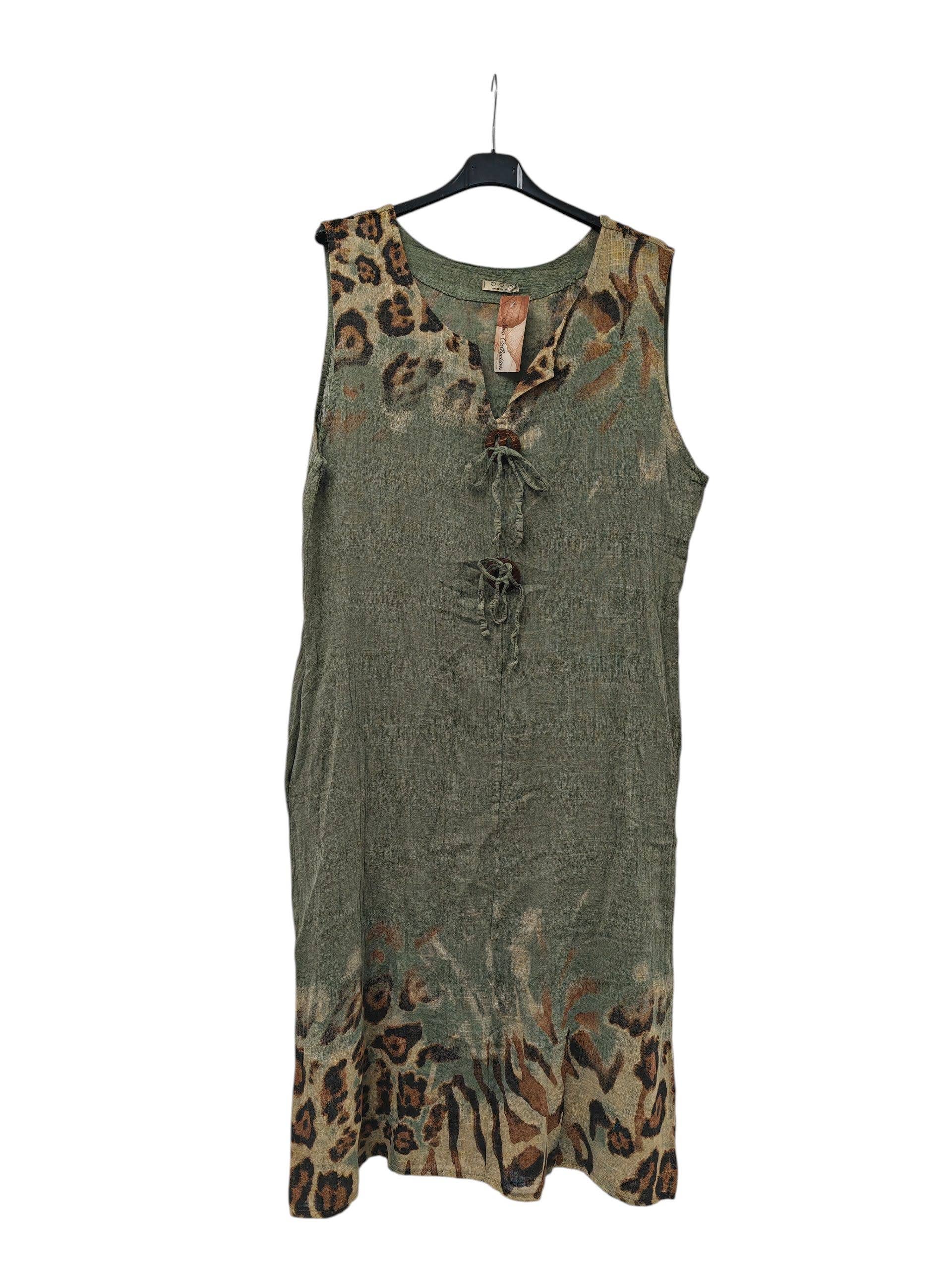 Superbia – wholesale Dress – Women's – Italian One Size Premium Cotton Dress Buttons Leopard Print15