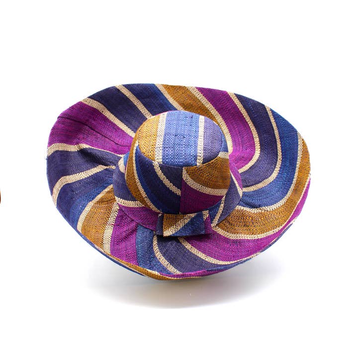 Shebobo - Wholesale Straw hat – women's - Monica 5" & 7" Wide Brim Stripe Packable Straw Sun Hats35