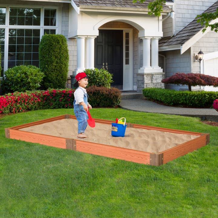 Quickway Imports – suporte para vasos de plantas por atacado – Caixa de plantador de flores de cama de jardim ao ar livre com aparência de madeira2