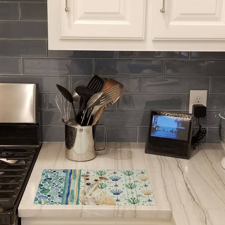 Kräm Italiensk Vinthund Kust Havsglas Skärbräda WDK för wholesale av Caroline's Treasures