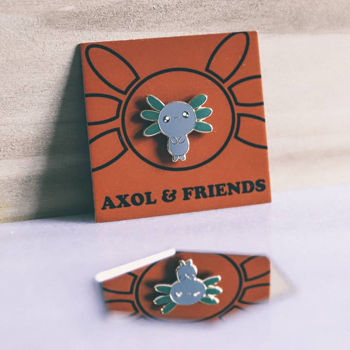 Pin gris Axol the Axolotl, esmalte duro, dorado para venta al por mayor de Axol & Friends