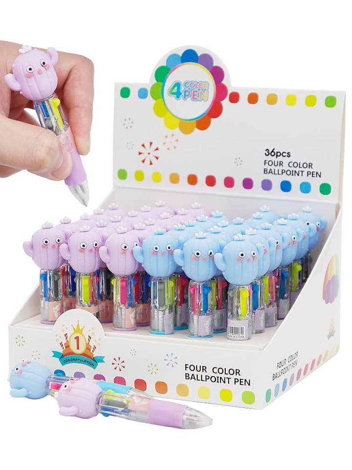Mini Cactus 4-in-1 Multicolor Pen - 36 Pcs for wholesale by Cap Zone