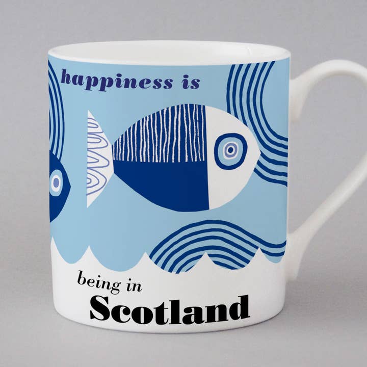 Ocean | Scotland Mug | Wavy Fish for wholesale by Repeat Repeat