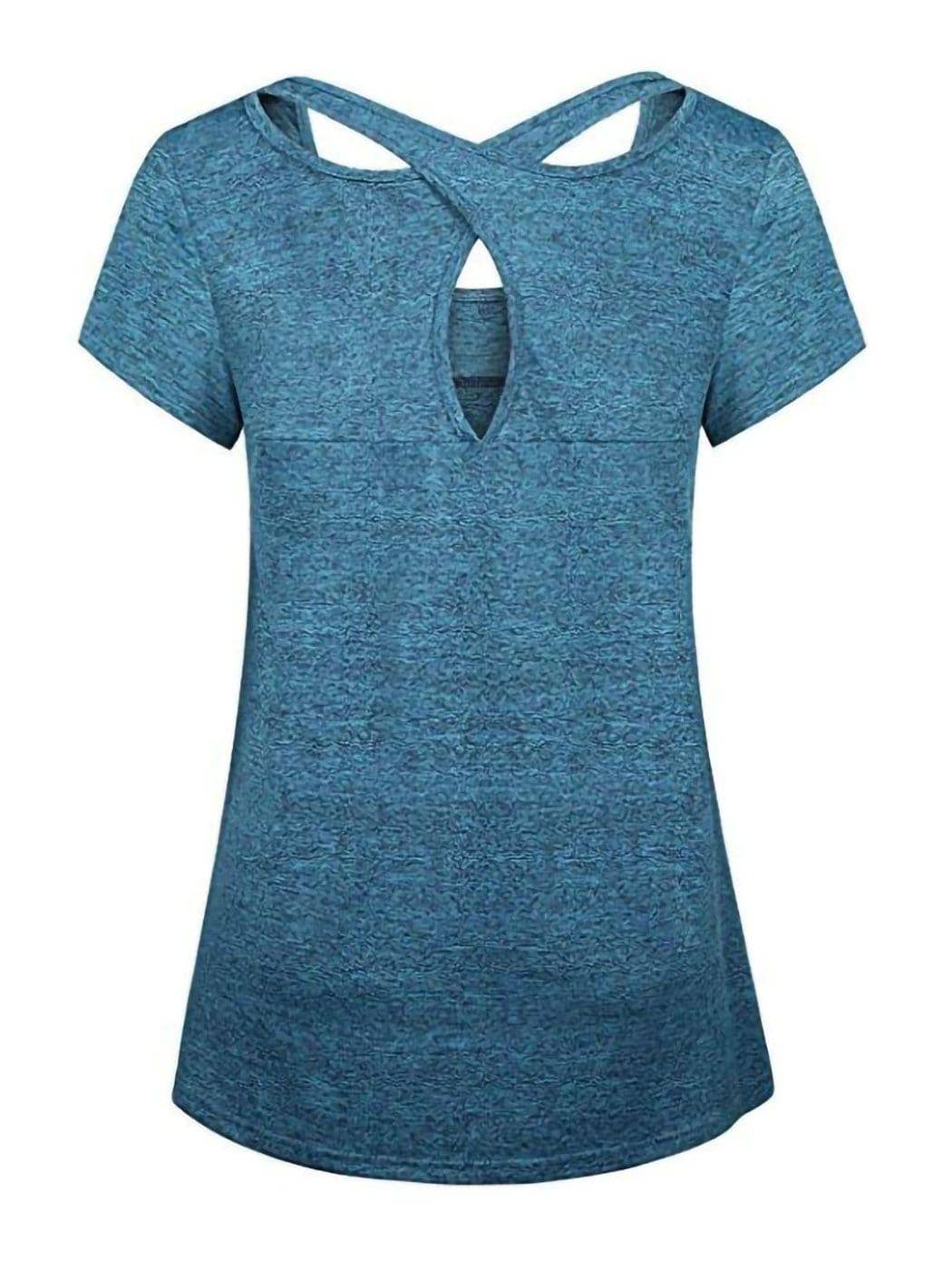 Active by Anna-Kaci - Wholesale Athletic Top - Women's - Activewear Running Workouts Cross Back Sports Shirts1