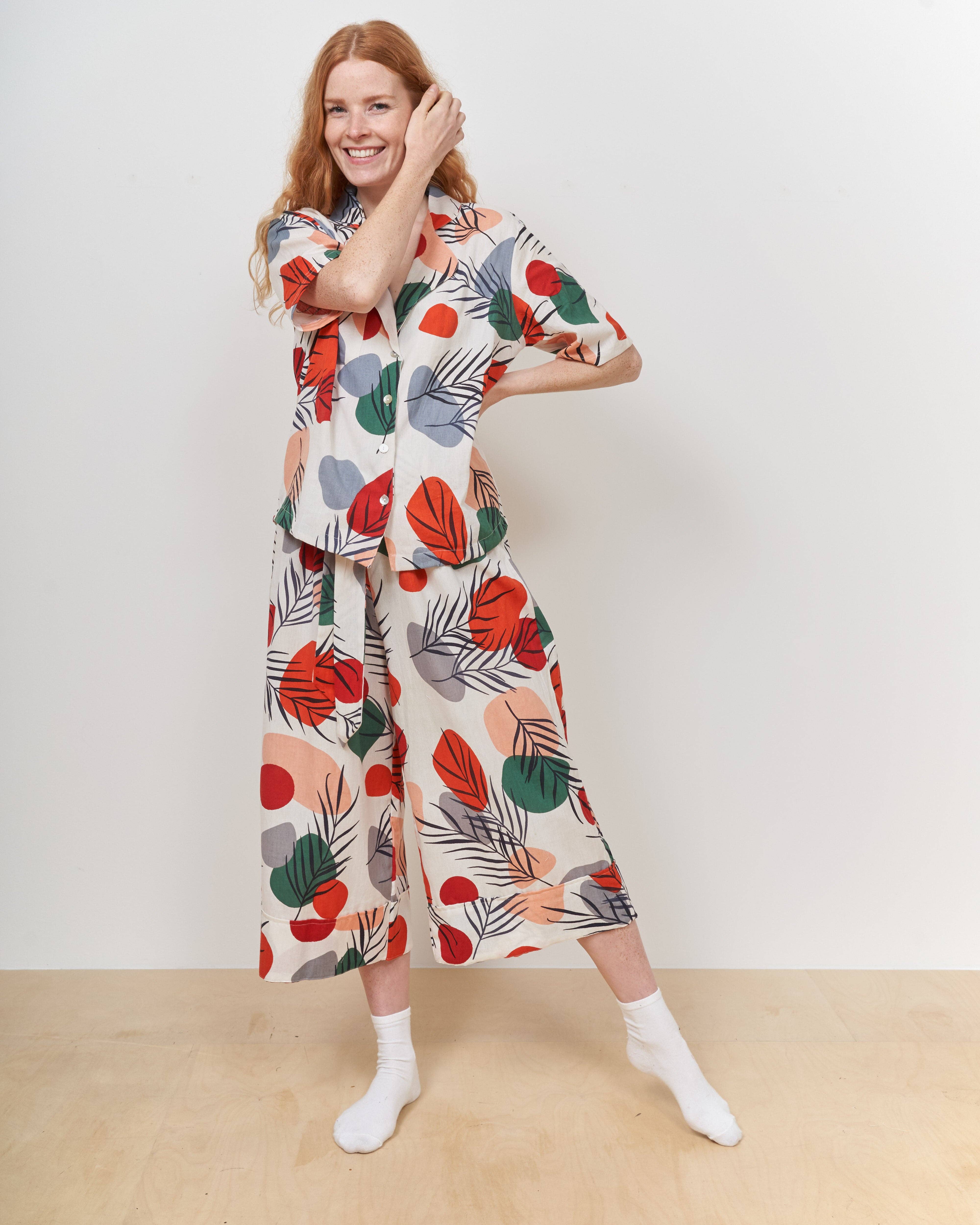 Periodical - Wholesale Lounge Shorts - Women's - Olive Branch Wide Hem Culottes3