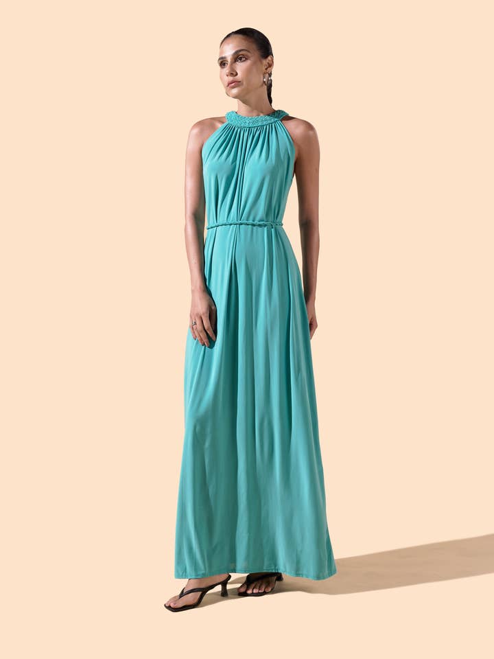 Vestido largo con cuello alto trenzado - Bulgaria para venta al por mayor de Osanna Creazione