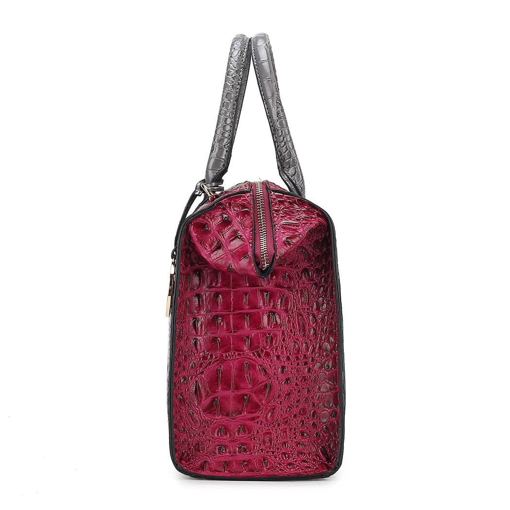 MKF Collection - Venta al por mayor Bolso con correa - Mujer - Bolso Ember de piel vegana con estampado de cocodrilo sintético para mujer5