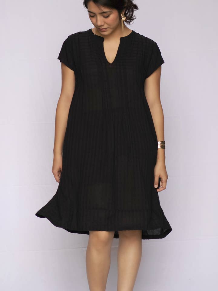 Aya Dobby Dress Black for wholesale on Faire2