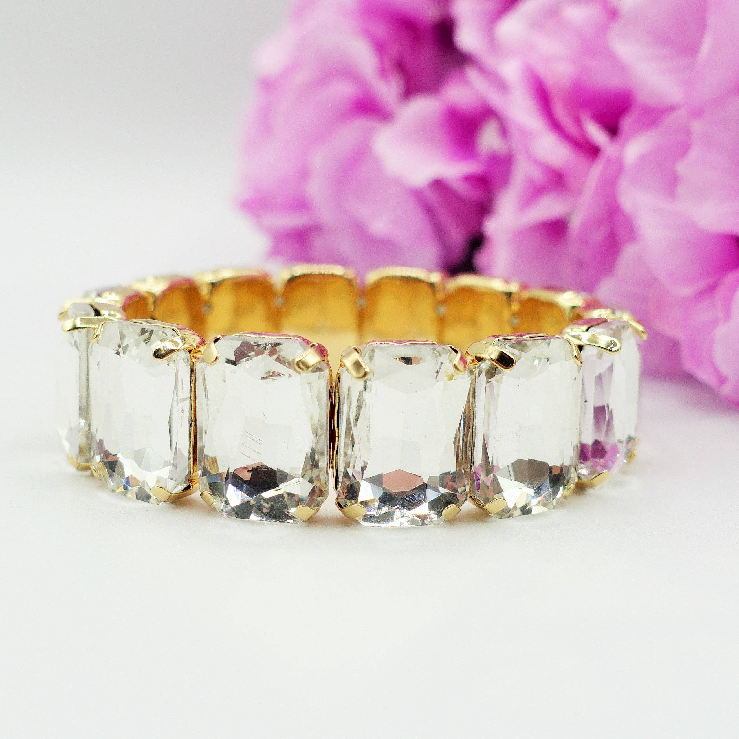 Daemon srls - Wholesale Bangle Bracelet - MARGOT - Bracciale Elasticizzato con pietre sfaccettate - LUCE COLLECTION17