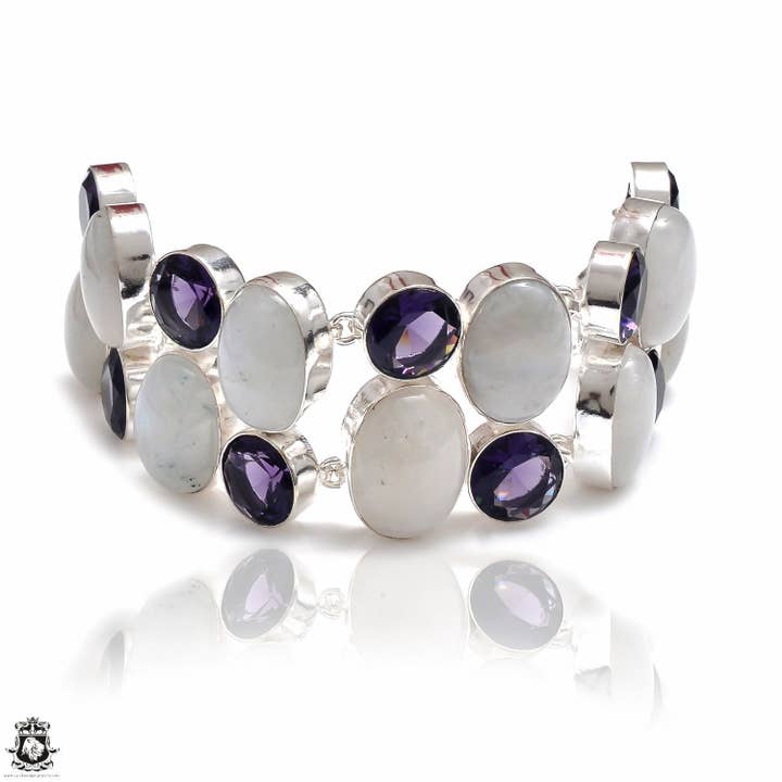 Japanese Amethyst Moonstone Bracelet B4110 for wholesale by SARAH DESIGNS JEWELRY