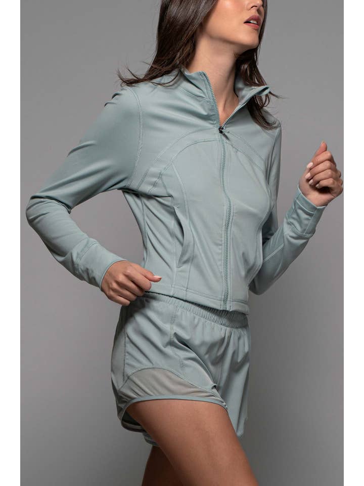 Urban Daizy - Wholesale Athletic Jacket - Women's - Slim Fit Paneled Zip-Up Activewear Jacket