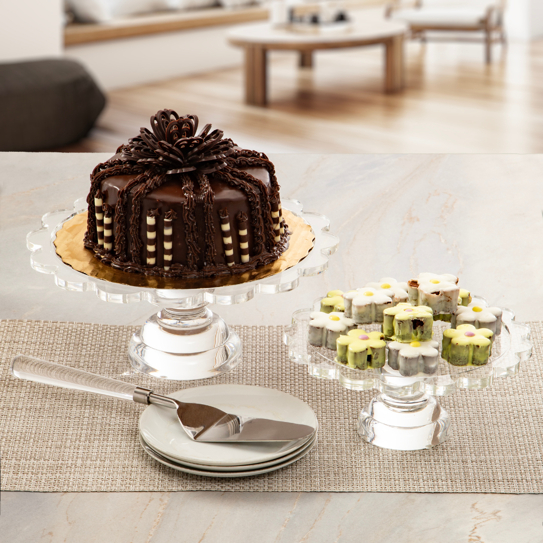 Inspired Generations - Wholesale Cake Stand - Coco Clear Acrylic Pedestal Server- Large0