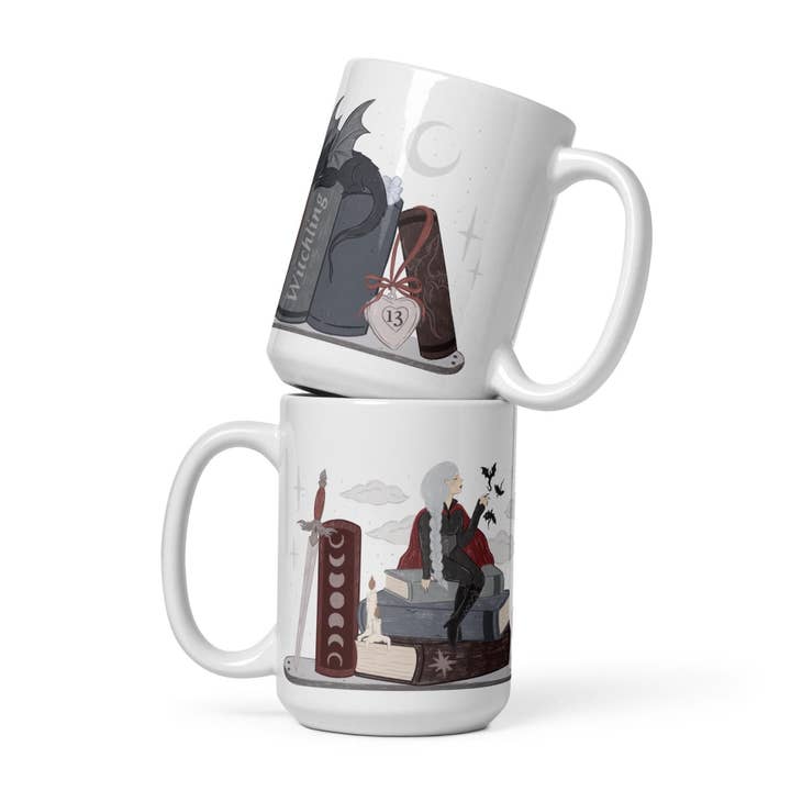 CrescentCatCo - Wholesale Coffee Mug - Manon Blackbeak SJM TOG Bookish Coffee Mug, Fantasy Reader Gifts, The Thirteen Abraxos, Bookworm4