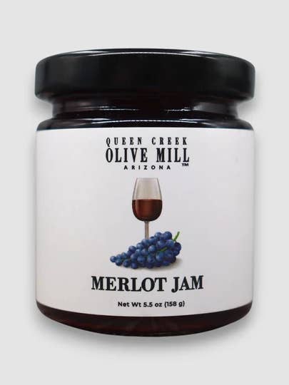 Confiture de Merlot QCOM - 5,5 oz - 24/caisse pour la vente par Queen Creek Olive Mill