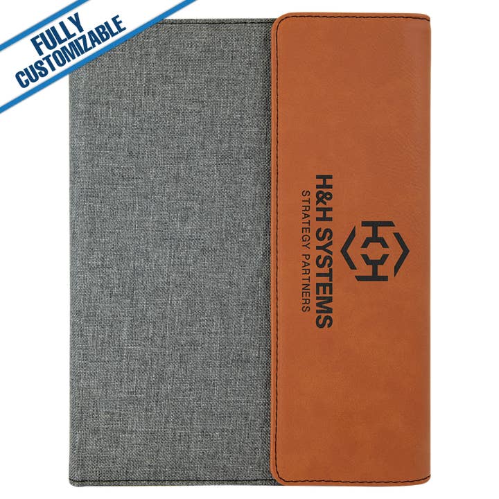 GiftWorksPlus - Wholesale Notepad - Canvas & Leatherette Portfolio & Notepad -Fully Customizable11