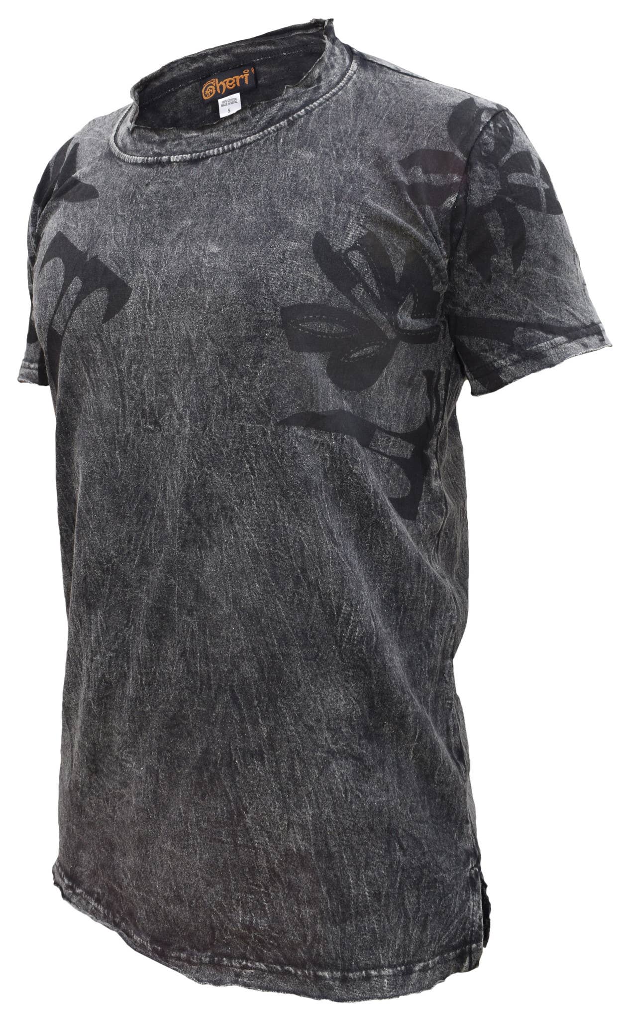 Gheri - Venta al por mayor Camiseta - Unisex - Camiseta de manga corta con dobladillo deshilachado, lavado a la piedra y acabado rugoso.1