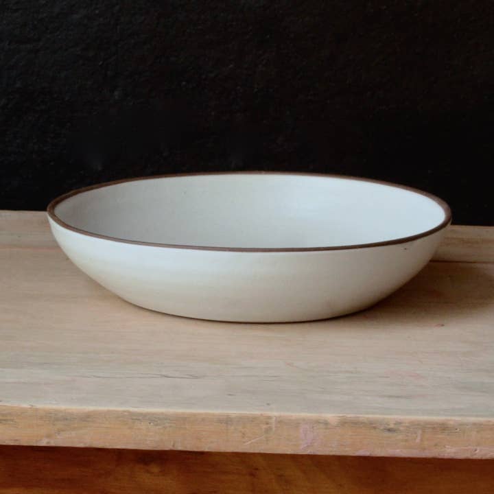 Pasta Bowl - Matte White - 8x2" for wholesale by Rose Line Pottery