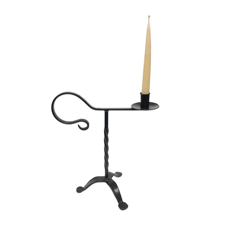 Twisted Wrought Iron Candle Holder, 13" for wholesale by Madison Bay Co. - Historical Home Decor Reproductions