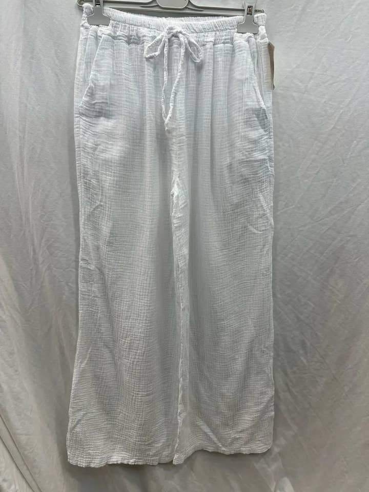 Mimi & Gogo - Wholesale Pants - Women's - Cotton gauze pants with pockets @5375_PGazePoches18