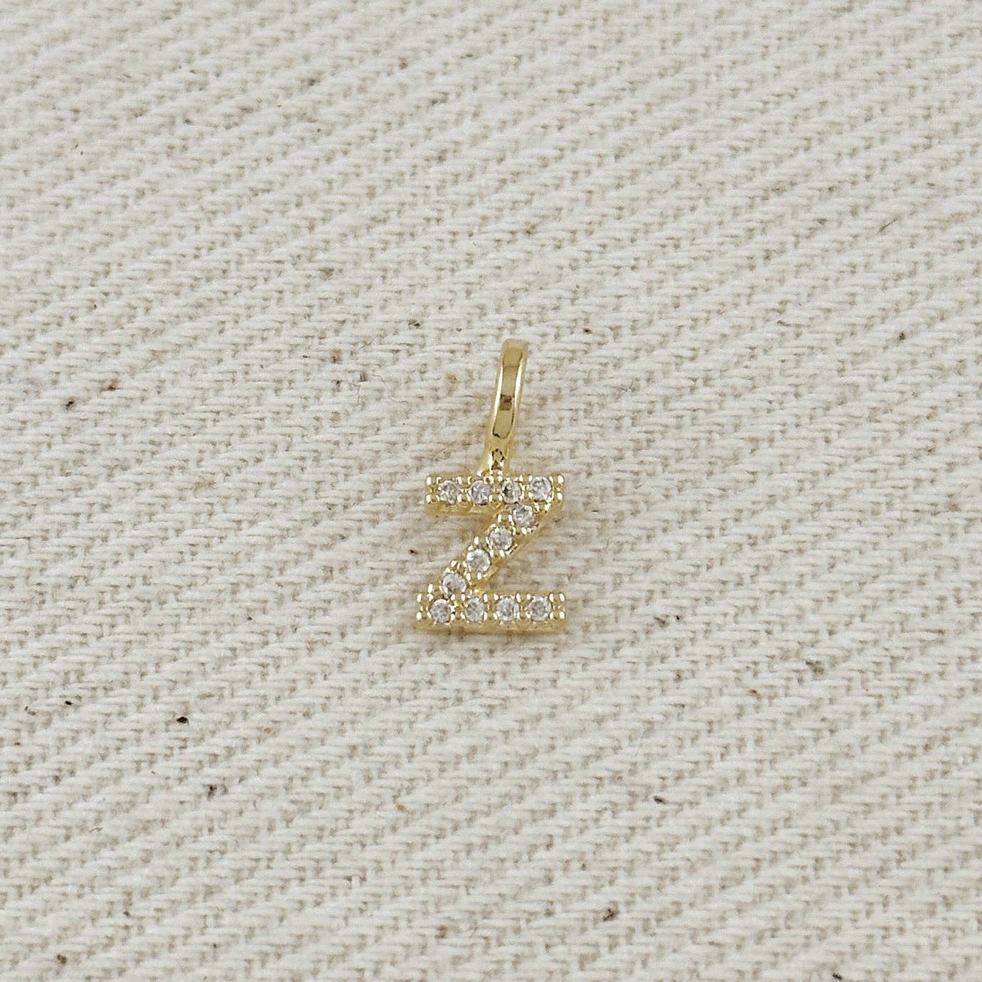 GoldFi – wholesale Individual charm/pendant – 18k Gold filled  Micro CZ Initial Letter Charm28