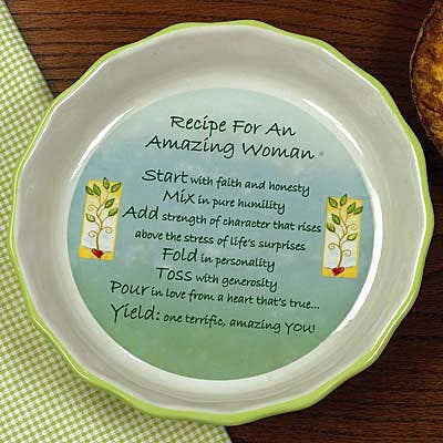 Abbey + CA Gift - Wholesale Serving Plate - Amazing Woman Green Pie Plate6