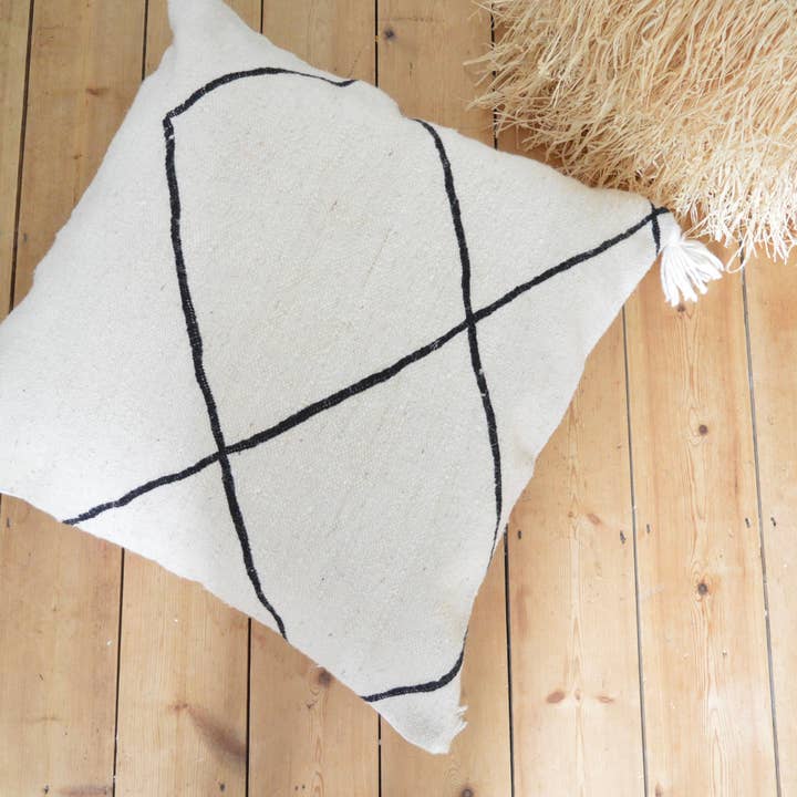 Soukie Morocco - Vente Coussin décoratif de sol - Coussin de sol marocain XXL Beni Ourain3