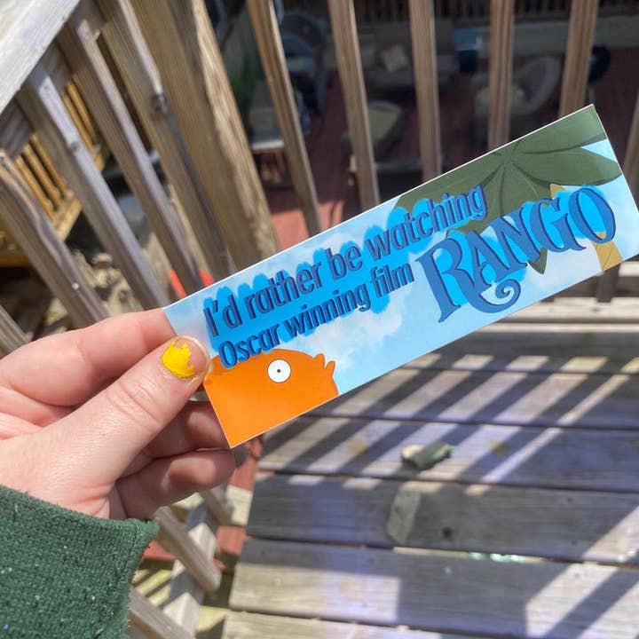 AstroManatee Shop - Wholesale Sticker - I’d rather be watching Oscar winning film Rango bumper sticker // funny car bumper sticker